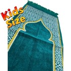 Kids Prayer Rug Child Size Muslim Salah Mat Namaz Turquoise 31  Long X 13  Wide