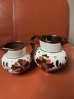 Antique Vintage English Copper Lusterware Small Pitchers Creamers