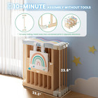 Adjustable Foldable Wooden Baby Playpen - Safe Indoor Play Yard  Pastel Dream