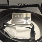 Gucci Men   s Black Gg Logo Buckle Adjustable Belt Size 46 New W  Tags