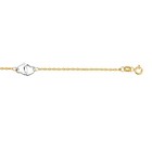 14kt 9 -10  Yellow Gold Adjustable Heart Fancy Anklet Bracelet 1 7 Grams