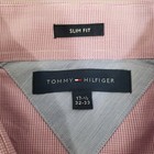 Tommy Hilfiger Mens Slim Fit Button Down Dress Shirt Long Sleeve Pink 17 5 32-33