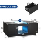 Led Coffee Tables Rectangle Center Table With Charging Station   Storage Drawers