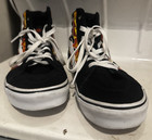 Vans Sk8-hi Flame Sneakers Youth Size 6 Black Skate Shoes Old Skool Style
