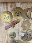 Vintage Antique Brass Numbered Key Tags Western Electric Ford Plates Etc Lot