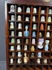 Vintage Lot Of 60 Thimbles Wood-porcelain-plastic   Msr Wooden Display Case