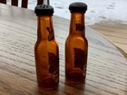 Vintage Glueks Beer Miniature Glass Bottle Advertising Salt   Pepper Shakers