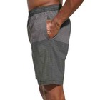 Kirkland Signature Men s Stretch Swim Shorts  Grey black Stripes  Size M