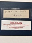 Rufus King Clipped Signature Constitutional Convention Signer Senator Federalist