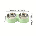 Double Pet Bowls Stainless Steel Dog Cat Feeder Food Water Dish Small Pets