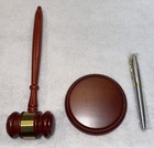Wooden Gavel And Sound Block Set With Pen Perfect Desk Set For Lawyers  Judges 
