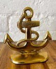 Vintage Brass Anchor Nautical Ships Anchor Bookend Maritime Coastal Bookshelf 