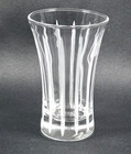 Cut Etched Crystal Shot Glass 3 5  Heavy Base Barware Clear Vintage Style