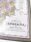 Indiana State Map 1849 Vintage Original Antique Mitchell Atlas 14  X 17 5  Usa