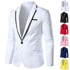 Mens Business Blazer Suit Office Work Formal Coat One Button Jacket Slim Fit Top