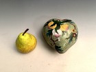 Mid-century Chinese Cloisonn   Peach Form Box - Vintage Enamel On Bronze