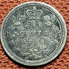 1870 Canada 5 Cents Victoria Silver Coin Vg Km 2
