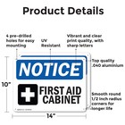  2 Pack  First Aid Cabinet Osha Notice Sign Decal Metal Plastic
