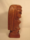 Vintage Hand Carved Wood Tiki Statue Idol God Hawaii Luau Bar Decor