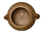 Brass Dragon Handle Bowl Salamander Vintage Incense Burner Antique Decor
