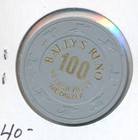  100 Casino Chip - Bally s Las Vegas 1989 H c  3693 Ncv Gaming Cheque Very Nice 