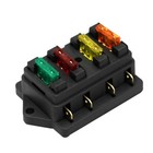 12v 24v 4 Way Fuse Blade Holder Box Block Black Car Vehicle Automotive Circuit