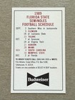 Cfb 1989 Florida State St Seminoles Football Pocket Schedule College Budweiser