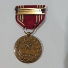 U s  Military Good Conduct Medal W  Red   White Striped Ribbon  Pinback