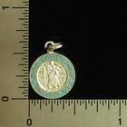 Vintage Saint Christopher Medal Blue Enamel Jesus Tiny Medal Small Size