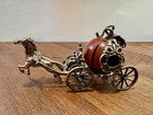 Vtg Italian 800 Silver   Wood Cinderella Pumpkin Carriage Figure 3    Rare Disney