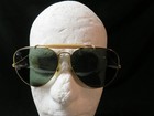 Vintage B l Ray-ban U s a  Aviator Sunglasses Gold Frame  Green Lens Great Cond 