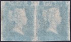 1841 Sg14 2d Blue Plate 3 Very Fine 4 Margin Pair M  Cross Ivory Heads  tf tg 