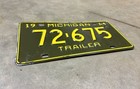 1964 Michigan Trailer License Plate 72-675