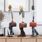 40cm Bronze Traveler Statue Abstract Bronze Casting Traveler Sculpture Art Decor