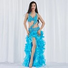  Oriental Belly Dance Costume Professional 3 Pieces Set Bra Belt Bubble Skirt 