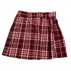 Justice Mini Skirt Skort Girl Size L 12 14 School Girl Y2k Style Plaid Burgundy