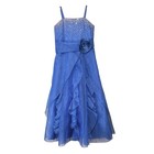 Iefiel Girl Rhinestone Organza Flower Dress Wedding By Prom Gown  Blue  Size 14