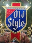 Heileman s Old Style Beer Bar Wall Hanging Mirror Framed Flawless Vtg - 21   x 15 