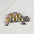 Vtg David J Liska Djl Sterling Silver Turtle Brooch Mixed Metal 925 Pin 6 7g