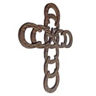 Rustic Cast Iron Horseshoes Star Wall Cross Country Western Antique Style 11 In