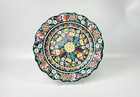 Vtg Hand-painted Turkish Ceramic Plate Akkas Cini Kutahya Multi-color 12  Floral