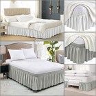 Bed Dust Ruffle Skirt Queen King Twin Full Easy Wrap Around Elastic Bedskirt 15 