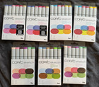 New Lot Of 7 Copic Sketch Ink Markers Primaries Earth Floral 54 Airbrush Pens
