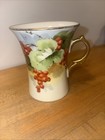 Limoges Antique Autumn Currants With Gold Handles  Cider Pitcher  4 Cups
