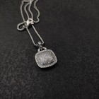 David Yurman Sterling Silver 14mm Pave Diamond Albion Pendant   Necklace 18 Inch