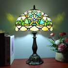 Vintage Tiffany Yellow Stained Glass Table Lamp 3-way Led Reading Light Bulb 12 