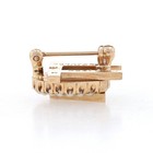 Yellow Gold Alpha Omicron Pi Badge - 10k Synthetic Ruby Pearl 1950 Sorority Pin