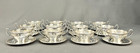 12 Antique Simpson Hall Miller Silverplate Cream Soup Bouillon Bowl   Saucer Set