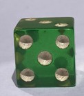 Vintage Pair Apple Green Dice Transparent Old Set 1 2    Plastic White Dots   2