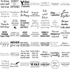 50pcs Transparent Motivational Quote Stickers  Black Inspirational White 